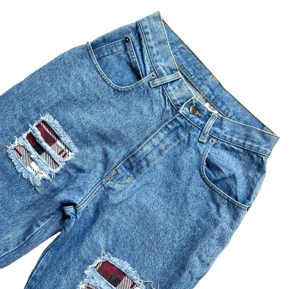 Traffic Ultra High Waisted Stone Wash Jeans Size 9/10 Vintage 80's Distressed - Picture 5 of 6